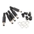 DC Male Jack and Female Socket Round Combo Pack - 2.1mm - Set of 10Pcs / 5Pair | Convenient Power Connectors for Various Applications.