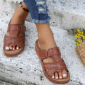 5-43 Bottom Vintage Shoes 3 Leather Casual Women's Thick Shoes Retro Anti-Slip Leather Grade Orthopedic Open Toe Liangshi Wedge Sandals High 2023 Women. 