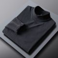 s！！ Thermal Underwear O-Neck Stretchy Autumn Fleece Lining Bottoming Thermal Underwear Elastic Men Top for Outdoor. 