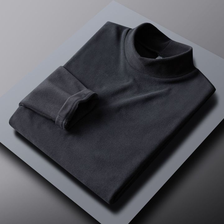 s！！ Thermal Underwear O-Neck Stretchy Autumn Fleece Lining Bottoming Thermal Underwear Elastic Men Top for Outdoor