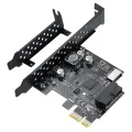 PCI-E 1X To USB 3.2 GEN1 5Gbps 20Pin Front Panel Header (To Type-C Front Panel Header) Front Panel Connector Riser Card. 