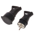 EU Rubber Waterproof Socket Plug Electrial Grounded European Connector 16A 250V Encounter. 