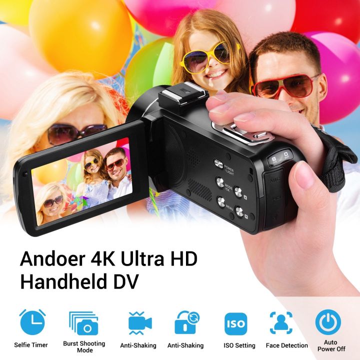 Andoer%204K%20Ultra%20HD%20Handheld%20DV%20Professional%20Digital%20Video%20Camera%20CMOS%20Sensor%20Camcorder-black%20-%20Image%207