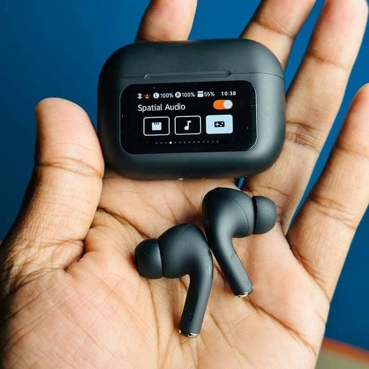 Airpods Pro Black With Screen Display ANC ENC Dobble Dark Touch