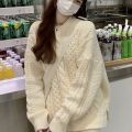 Cable-Knit Pullover Sweater Women 2023 Autumn and Winter New Korean Style Gentle Wind Season Loose Outer Wear Casual Sweater Top.
