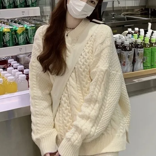 Cable-Knit%20Pullover%20Sweater%20Women%202023%20Autumn%20and%20Winter%20New%20Korean%20Style%20Gentle%20Wind%20Season%20Loose%20Outer%20Wear%20Casual%20Sweater%20Top%20-%20Image%203