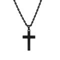 Classic Cross Pendant Necklace Men New Fashion Handmade Stainless Steel Twist Chain Necklace For Men Jewelry Gift.