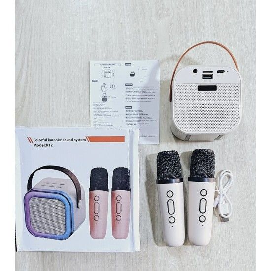 K12%20RGB%20Karaoke%20Wireless%20Bluetooth%20Speaker%20with%20Two%20Microphones,%208W%20Sound%20Power,%20Bluetooth%205.0%20Connectivity%20for%20Lecture%20Meeting%20Voice%20Box%20Mini%20Colorful%20Lights%20Audio%20Long%20Standby%20-%20Image%205