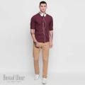 Trendy Maroon Long Sleeve Casual Shirt.
