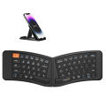 Wireless Folding Keyboard USB-C Rechargeable Ultra Slim Split Ergonomic Portable Mini Keyboards with Phone Holder. 