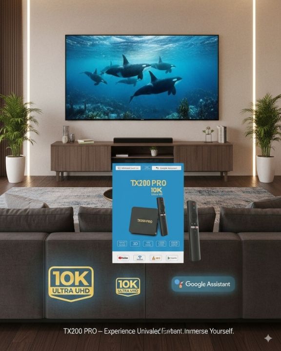 TX200 PRO 10K Ultra HD Android TV Box.