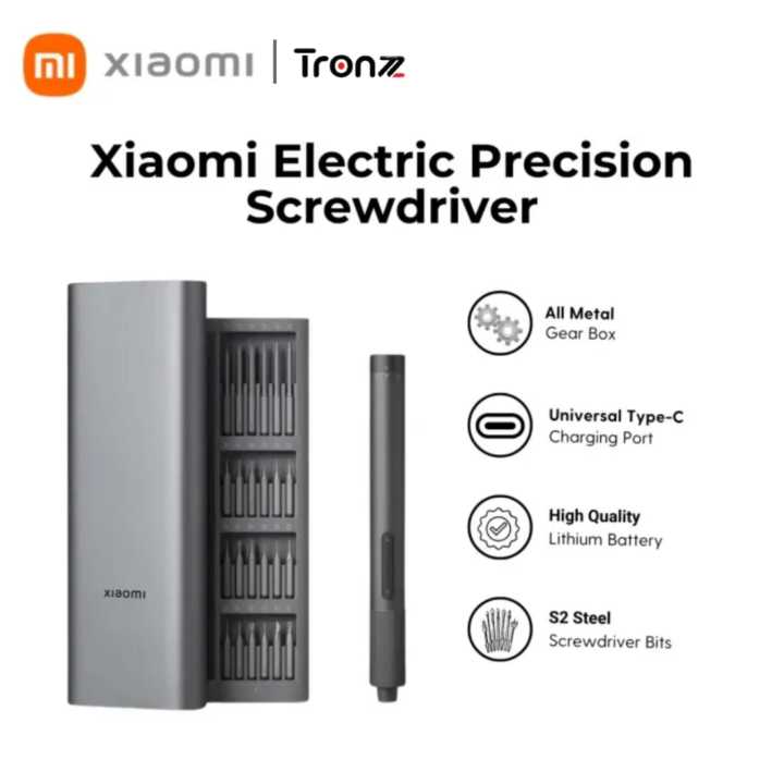 Xiaomi Electric Precision Screwdriver Two-speed torque precise control, discover unlimited possibilities | 6-Months Warranty by TRONZZ