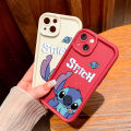 Jizetin for Infinix Note 40 Back Cover Cute Stitch Ladder Camera Soft Rubber Mobile Phone Case. 