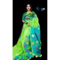 New Designer Hand Print Half Silk Saree for women. 