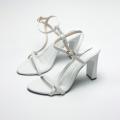 Artificial Leather Block Heel Shoe for Women. 