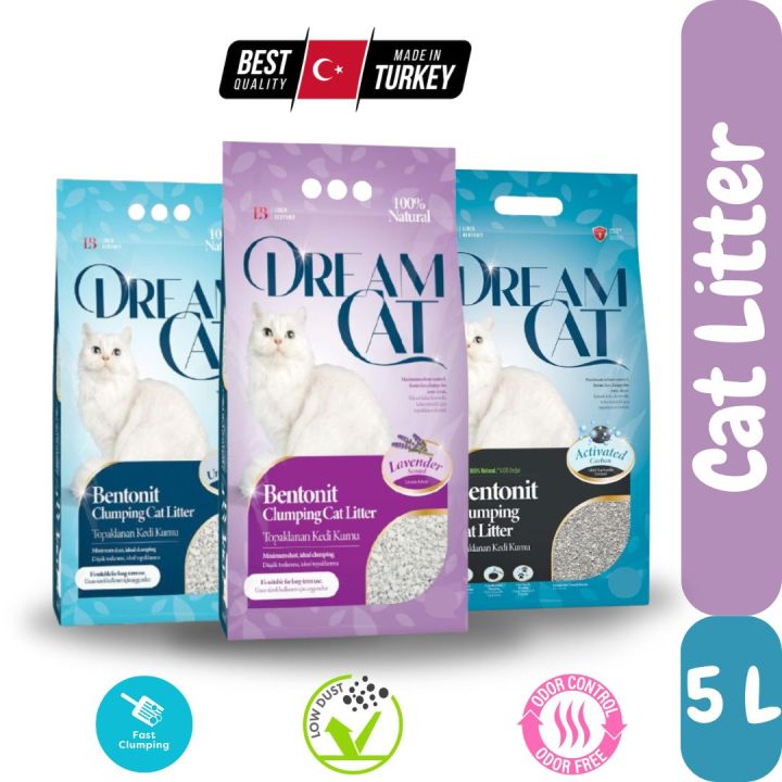 Dream Cat Turkish Ultra Premium Low dust Cat litter 5L Lavender