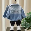 Baby Boys Denim Jacket 2023 New Spring Clothes Children's Coat Kids Boy Autumn Fashion Lapel Jeans Jacket 2 4 6 7Y. 