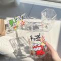 Cartoon Crayon Shin-Chan Crocodile Glass Hexagonal Cup Cola Cup Heat-Resistant Glass Milk Juice Cup Girls Creative Giftscosplay. 