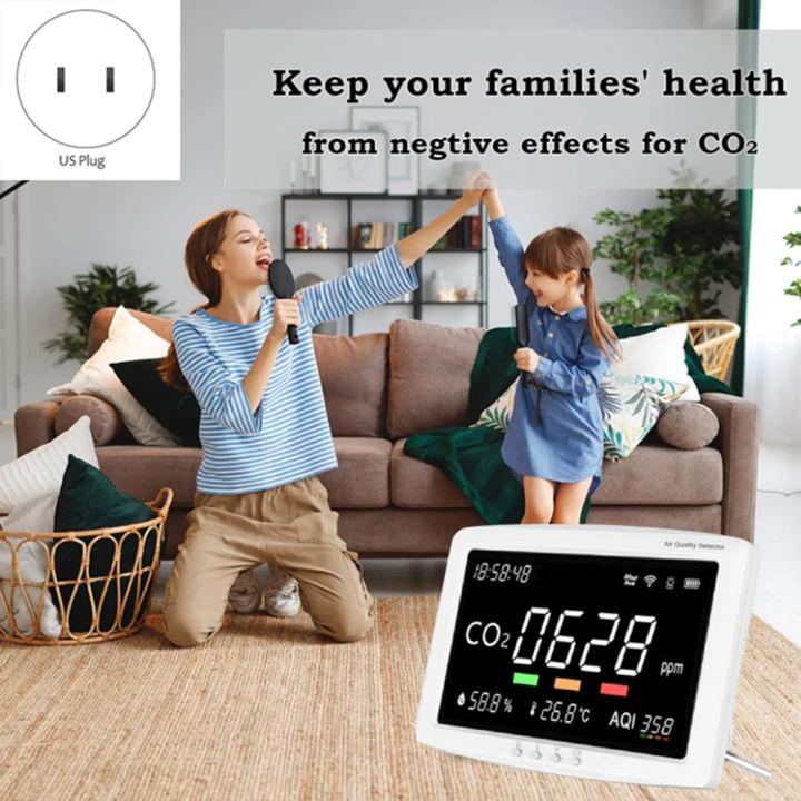 11.8%20Inch%20LCD%20Screen%204-In-1%20Air%20Quality%20Detector%20Air%20Quality%20Monitor%20for%20Home%20School%20Office%20US%20Plug%20-%20Image%202