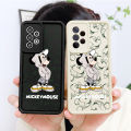 TA for Realme C15 Back Cover Soft Square Ladder White Handsome Mouse Pattern Cases Silicone Camera Protection Phone Case. 