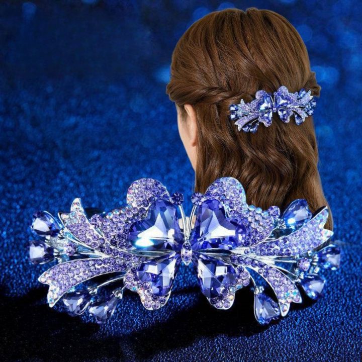 New%20Korean%20Colorful%20Crystal%20Butterfly%20Spring%20Hairpin%20Zircon%20Alloy%20Top%20Clip%20Horizontal%20Clip%20Elegant%20Women's%20Fashion%20Hair%20Jewelry%20-%20Image%203