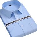 Summer Short Sleeve square collar regular fit oversize S to 8xl solid plain/twill formal business men dress shirts.