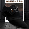 New plus Velvet Casual Shoes Leather Shoes Men's Business Formal Wedding Shoes Trendy Frosted Men's Shoes One Piece. 