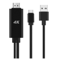 2 in 1 USB C 3.1 Type-C to HDMI-Compatible 4K 30Hz Adapter Cable with USB Power for Phone Connected to Projector TV.
