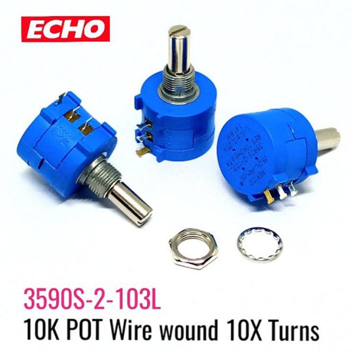 1pcs 10K Ohm Multiturn Precision Wirewound Linear Potentiometer  10X Pot 3590S-2-103L
