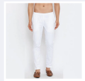 Stylish White Color Narrow Pant Pajama For Men. 