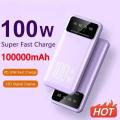 100000mAh 100W Super Fast Charging Power Bank Portable Charger Battery Pack Powerbank for iPhone Huawei Samsung New. 