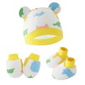 3pcs/set Cotton Newborn Cap with Anti Scratch Mittens and Foot Cover Infant Warm Headwear Baby Gloves with Socks Set Bzzo.