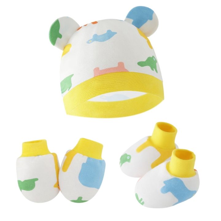 3pcs/set%20Cotton%20Newborn%20Cap%20with%20Anti%20Scratch%20Mittens%20and%20Foot%20Cover%20Infant%20Warm%20Headwear%20Baby%20Gloves%20with%20Socks%20Set%20Bzzo%20-%20Image%203
