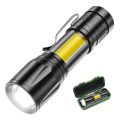 USB Rechargeable COB LED Flashlight High Power Zoomable Mini Torch With Pen Clip Outdoor Camping Emergency Tactical Flashlights. 