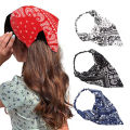 Elastic hair bands headband flower print hair scarf floral triangle bandanas nicle. 