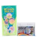 Design Ruler and 12 Doms Water Colour Pens. 