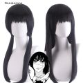 【Hengli jewelry story】(New) anime chain man Mitaka ASA cosplay wig ASA Mitaka 65cm long black heat resistant synthetic hair Party wigs Onn.