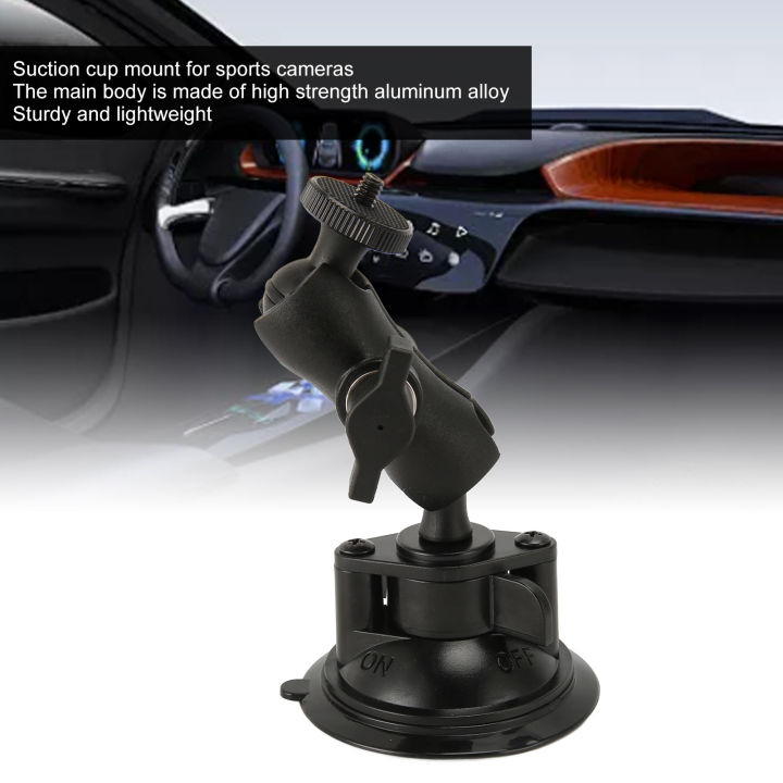 Car%20Camera%20Mount%20Suction%20Cup%20Camera%20Holder%20Lightweight%20One%20Touch%20Rotary%20Switch%201/4%20Inch%20Thread%20Aluminum%20Alloy%20for%20Windshield%20-%20Image%202