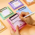 30 Sheets Cartoon Board Clip Sticky Notes Pad Cute Stationary Student Memo Kawaii Sticky Notes Diary Journaling Craft Decorative DIY Scrapbooking Office Supplies. 