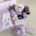 Sanrio Kuromi Plush KT Flower Bouquet Cartoon Hellokitty Cinnamoroll Stuffed Plush Toy Kawaii Decor Doll Girl Valentine Gift. 