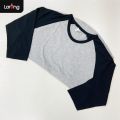 Women's Three-Quarter Raglan Sleeve Casual T-Shirt by Larong.