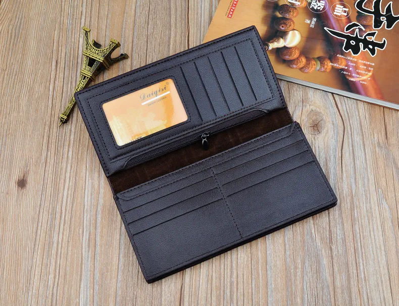 New Men's Wallets Men's Long Wallets Fashion Embossed Vertical