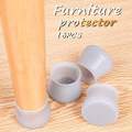 4pcs Silicone Furniture Leg Protectors - Transparent Chair Caps with Anti-Slip Bottom, Fits Round & Square Chair Feet. 