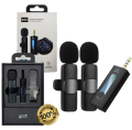 K35 Dual Wireless Microphone 3.5mm Supported for Camera, Sound card, Smartphone. 