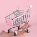 New Home Decoration Mini Supermarket Shopping Trolley Toy Gift Miniature Mini Shopping Cart Toys Storage Desktop Model. 