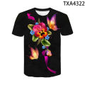3D print butterfly T shirt men women children summer short sleeve flower T-shirt streetwear tee insect cool boy girl casual tops. 