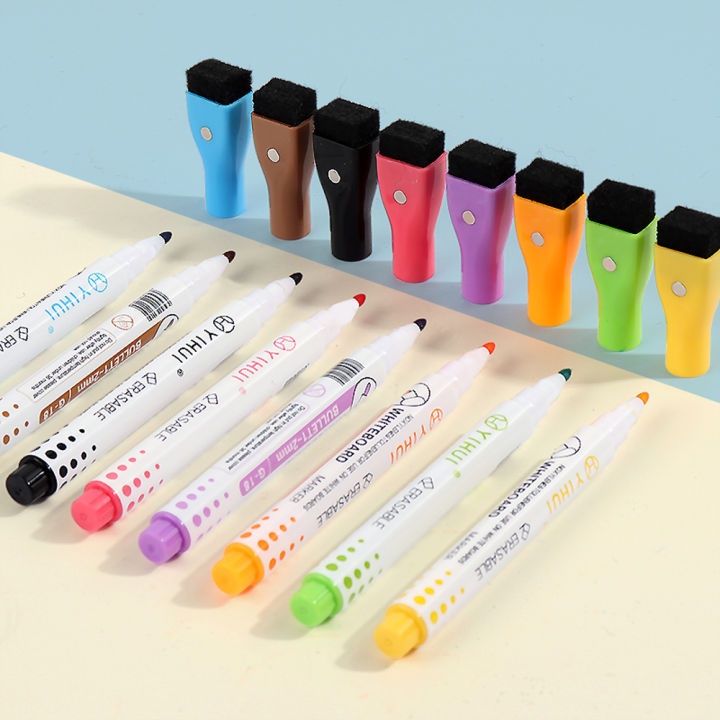 1/5/10Pcs%208%20Colors%20Erasable%20Magnetic%20Whiteboard%20Marker%20Pen%20Blackboard%20Marker%20Chalk%20Glass%20Ceramics%20Office%20School%20Art%20Marker%20Stationery%20-%20Image%204