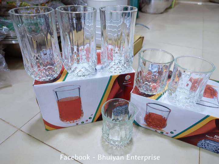 Combo sets, glass set -shorbot + water glass- 6+6 =12 full set