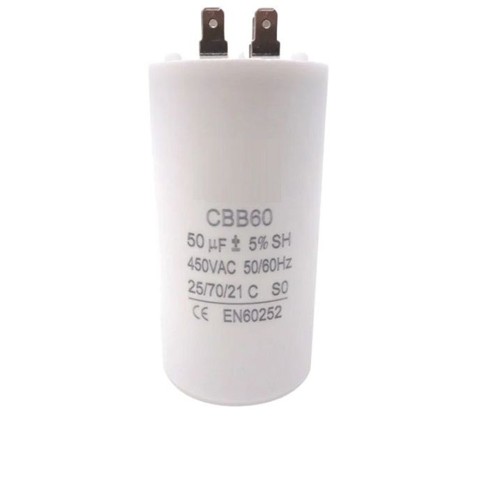 CBB60%20Run%20Capacitor%2050uF%20450V%20AC%20Double%20Insert%2050/60Hz%20Cylinder%20%20White%20for%20Air%20Compressor%20Water%20Pump%20Motor%20-%20Image%202