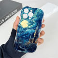 Jizetin for Samsung S23 FE Back Cover Night Sky Cream Wavy Edge Soft Silicone Phone Case.